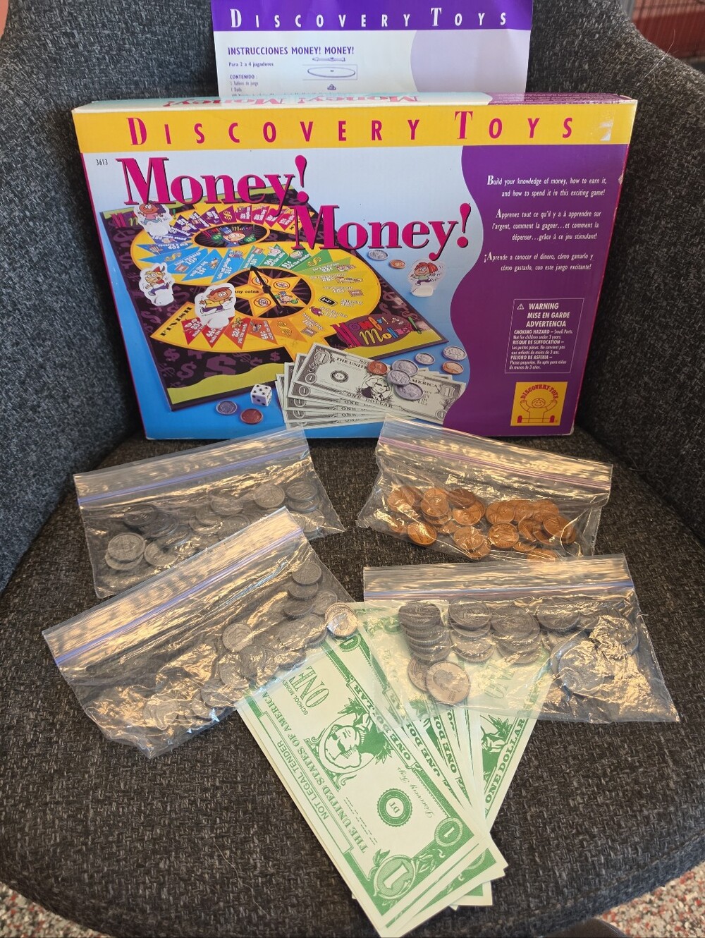 2001 Discovery Toys Money! Money! Game Complete Replacement Set Of Coins & Bills